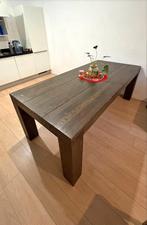 Robust dining table with four chairs, Ophalen, Gebruikt, Eikenhout, 200 cm of meer