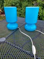 Set van 2 blauwe IKEA Lykta tafellampen, Ophalen of Verzenden, Minder dan 100 cm, Modern, Glas