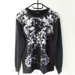 Coolcat, zwarte sweater , wit/grijze bloemenprint maat L, Kleding | Heren, Truien en Vesten, Zwart, Overige maten, Ophalen of Verzenden