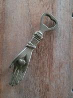 Zware vintage Messing "hand met hart" flesopener, Antiek en Kunst, Ophalen of Verzenden, Koper