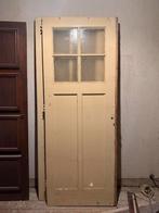 Antieke openslaande deuren set (twee paneeldeuren), Doe-het-zelf en Verbouw, Deuren en Horren, Gebruikt, Binnendeur, Glas, 200 tot 215 cm