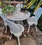 Aluminum Franse tuinset, Tuin en Terras, Ophalen, 4 zitplaatsen, Gebruikt, Aluminium