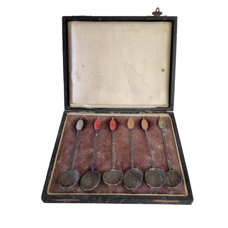 Art Deco verzilverde koffielepels, Antiek en Kunst, Antiek | Bestek, Ophalen of Verzenden