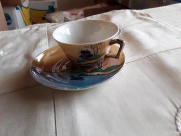 Vintage kinderkopje en schotel,Japan. beschikbaar voor biedingen