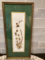 Vintage schilderijtje met droogbloemen (290425), Ophalen of Verzenden, Minder dan 50 cm, Schilderij, Minder dan 50 cm