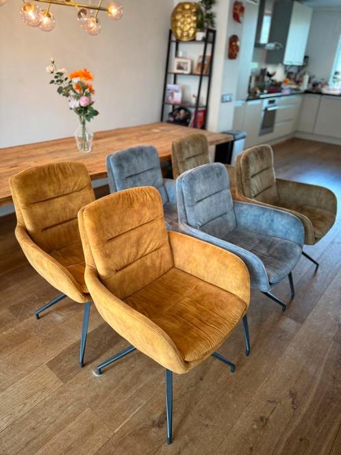 6 luxe eetkamerstoelen, Huis en Inrichting, Stoelen, Zo goed als nieuw, Vijf, Zes of meer stoelen, Stof, Overige kleuren, Ophalen