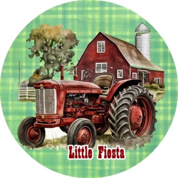 LF5873 icing frosting tractor 20cm eetbare taart print top, Hobby en Vrije tijd, Taarten en Cupcakes maken, Nieuw, Versiering