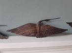3 japanse vintage vogels, wandobjecten tropisch hout, Ophalen of Verzenden, Huis en Inrichting
