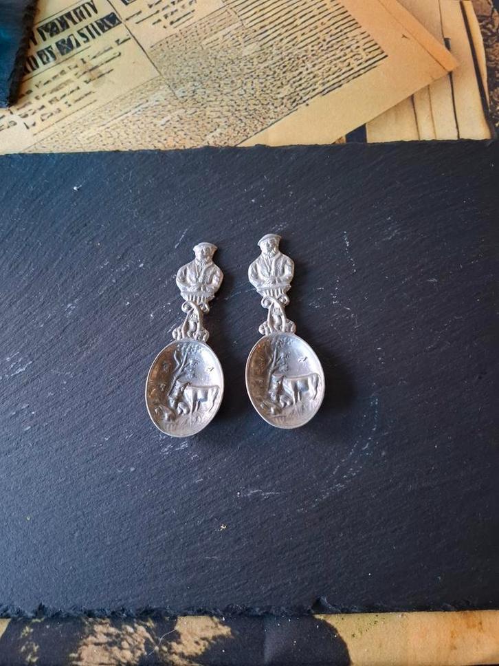 Oude Hollandse Tinnen Sierlepeltjes, Antiek en Kunst, Antiek | Bestek, Ophalen