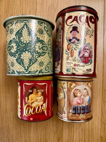 Bewaarblikken Van Houten Cacao 4 stuks beschikbaar voor biedingen
