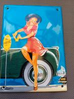 Emaille wandbordje Pin Up, Verzamelen, Merken en Reclamevoorwerpen, Ophalen of Verzenden, Zo goed als nieuw, Reclamebord
