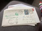 No4262 Holland America Line  6.2.1957 gelopen USA klein form, Ophalen, Beschreven, Nederland