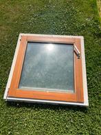 Hardhouten kozijn 87x90 cm met hor, 75 tot 150 cm, Gebruikt, Raamkozijn, Ophalen of Verzenden