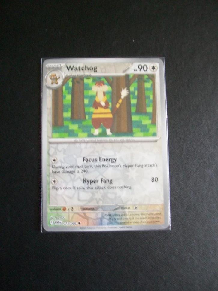 4864: Nieuwe Pokemonkaart holofoil WATCHOG HP 90 (073/086), Hobby en Vrije tijd, Verzamelkaartspellen | Pokémon, Nieuw, Losse kaart