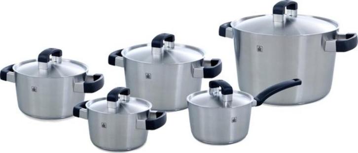 BK Conical Cool Kookpannenset - 5 delig - RVS, Huis en Inrichting, Keuken | Potten en Pannen, Zo goed als nieuw, Pannenset, Rvs