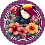 LF9005 icing frosting tucan 20cm eetbare taart plaat print, Ophalen of Verzenden, Nieuw, Taarten, Versiering