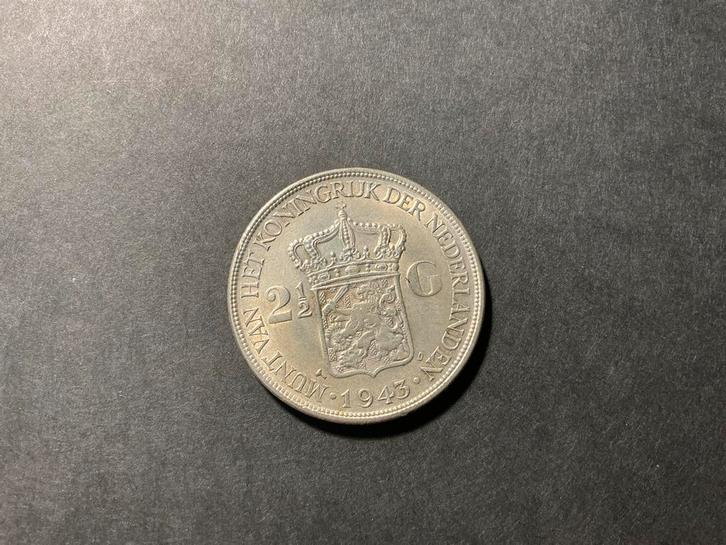 Rijksdaalder 1943 Wilhelmina - Prachtige kwaliteit!, Postzegels en Munten, Munten | Nederland, Losse munt, 2½ gulden, Koningin Wilhelmina
