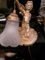 Oude brocante engelen wandlamp cherubijn, Ophalen of Verzenden