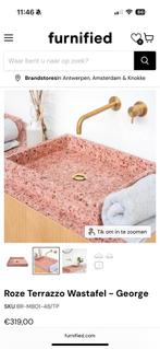 2x Furnified George roze terrazzo wastafel 48cm, Ophalen, Zo goed als nieuw