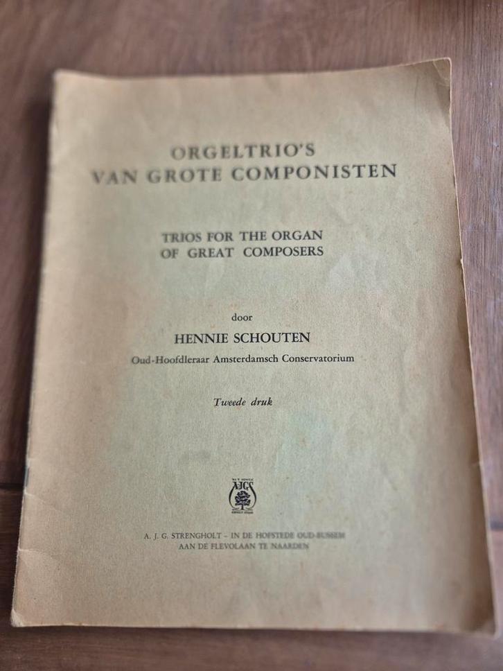 Orgeltrio's van grote componisten door Hennie Schouten, Muziek en Instrumenten, Bladmuziek, Ophalen of Verzenden