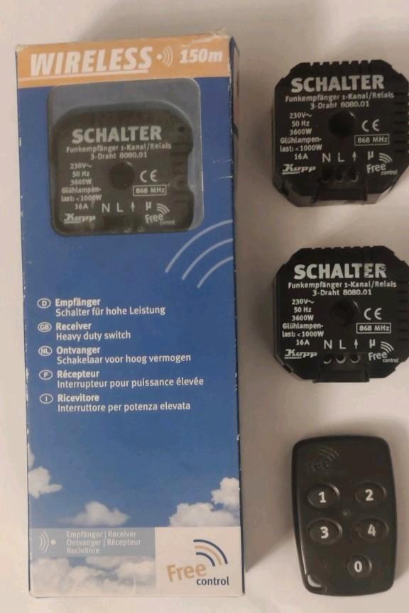 Draadloze inbouw schakelaars + afstandbediening, Doe-het-zelf en Verbouw, Elektra en Kabels, Zo goed als nieuw, Schakelaar, Ophalen of Verzenden