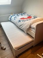 2x 1-persoons bed met uitschuifbaar bed, Ophalen, Gebruikt, 90 cm, Wit