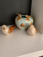 Des Pots vogeltjes en vaasje, Huis en Inrichting, Ophalen of Verzenden, Zo goed als nieuw, Aardewerk of Porselein, Minder dan 50 cm