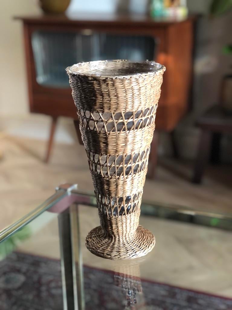 Rotan vaas vintage, Ophalen of Verzenden