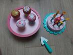 Houten Taart met Kaarsjes & Cupcakes, Ophalen of Verzenden, Zo goed als nieuw