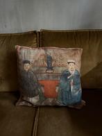 Vintage Kussen met Aziatische Print van Pierre Frey, Ophalen of Verzenden, Gebruikt, Overige kleuren, Vierkant