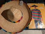 Mexican costume sombrero + poncho, Ophalen, Zo goed als nieuw