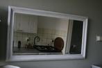 754 Grote Houten spiegel Facet geslepen 55 cm x 110 cm, Huis en Inrichting, Woonaccessoires | Spiegels, Rechthoekig, Zo goed als nieuw