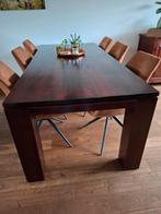 Eettafel massief teak, Ophalen, Gebruikt, 200 cm of meer, 50 tot 100 cm