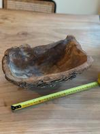 Prachtige grote massief teakhouten schaal 40x25cm, Ophalen of Verzenden, Zo goed als nieuw, Rond, Hout