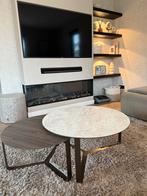 2 Design salontafels - marmer/chestnut Dubbelman Design, Ophalen, 50 tot 100 cm, Zo goed als nieuw, Minder dan 50 cm