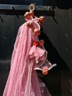 Oud vintage visnet roze met drijvers, Tuin en Terras, Tuinwanddecoratie, N, Ophalen of Verzenden, N, N
