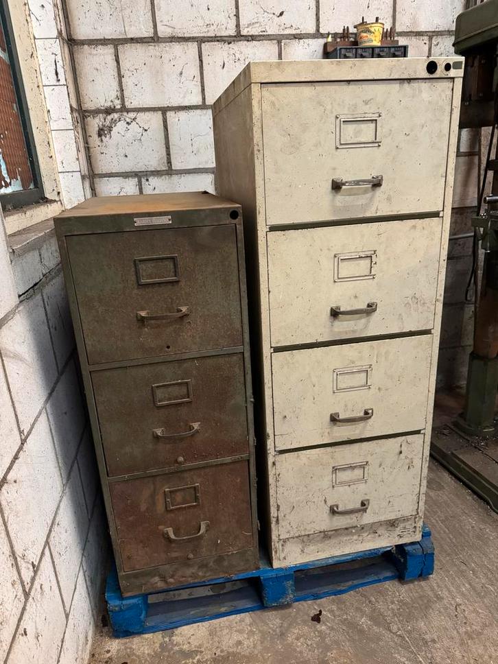 Vintage Metalen Ladekasten - Industrieel Design, Antiek en Kunst, Antiek | Kantoor en Zakelijk, Ophalen