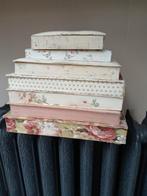 Vintage Opbergdoosjes met Stof, Ophalen of Verzenden