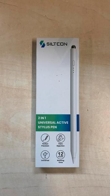 Siltcon Stylus Pen 2-in-1 Universeel wit beschikbaar voor biedingen