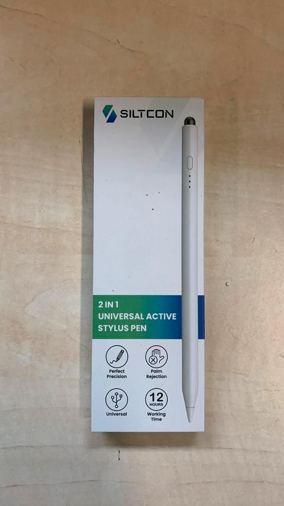 Siltcon Stylus Pen 2-in-1 Universeel wit, Telecommunicatie, Mobiele telefoons | Toebehoren en Onderdelen, Nieuw, Ophalen