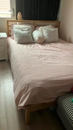 Twijfelaar Ikeabed 140x200cm, Ophalen, Gebruikt, Bruin, 140 cm