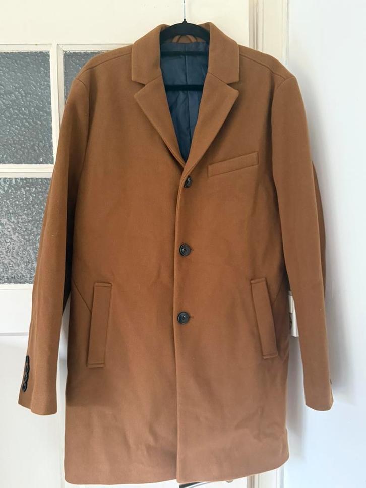 Bruine herenmantel van WE – maat 50L, in goede staat, Kleding | Heren, Jassen | Winter, Zo goed als nieuw, Bruin, Ophalen of Verzenden