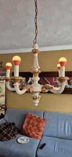 Antieke Florentijnse Kroonluchter, Ophalen of Verzenden, Zo goed als nieuw, Hout, Florijnse