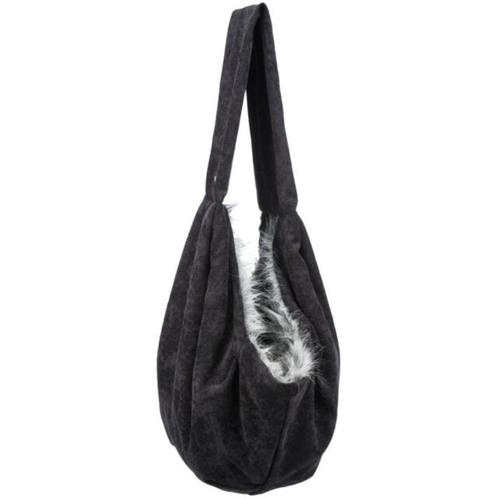 Hondentas buikdrager Fluffy soft zwart/grijs nu voor € 24,95, Dieren en Toebehoren, Honden-accessoires, Nieuw, Ophalen of Verzenden