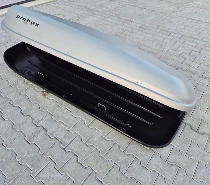 Gebruikte grote Hapro Probox 560XL grijze dakkoffer skibox, Auto diversen, Dakkoffers, Zo goed als nieuw, Ophalen of Verzenden