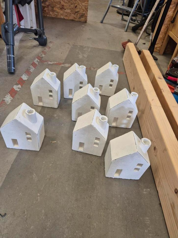 Wotte Stenen Huisjes - Kerstdecoratie 8 stuks, Diversen, Kerst, Nieuw, Ophalen of Verzenden