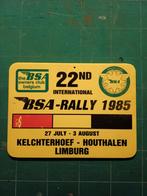 Mooi vintage bord BSA Rally 1985, Ophalen of Verzenden, Gebruikt, Reclamebord