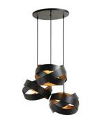 Hanglamp SATELLITE 3L zwart/ goud, Huis en Inrichting, Lampen | Hanglampen, Nieuw, Ophalen of Verzenden, Metaal, 75 cm of meer