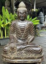 Boeddha Tuinbeeld Bhumisparsha Mudra van Gekleurd Lavasteen, Tuin en Terras, Tuinbeelden, Nieuw, Steen, Boeddhabeeld, Verzenden