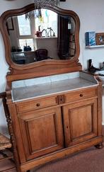 Commode met spiegel en marmeren blad vintage broccante, Antiek en Kunst, Ophalen